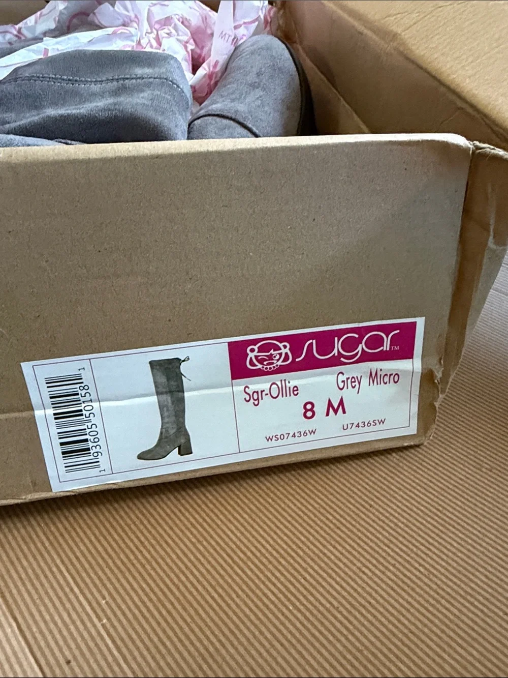 Sugar Grey Suede Over-the-Knee Block Heel Boots